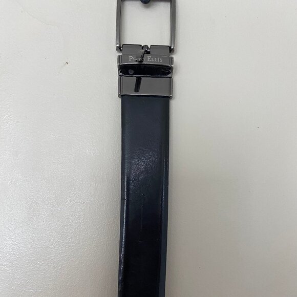Perry Ellis Men Bonded Leather Dress Belt Black, Brown Reversible XL 42-44 - Picture 1 of 5